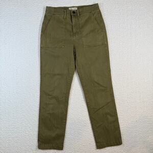 Madewell Stovepipe Fatigue Pants: TENCEL™ Lyocell Edition olive green size 27